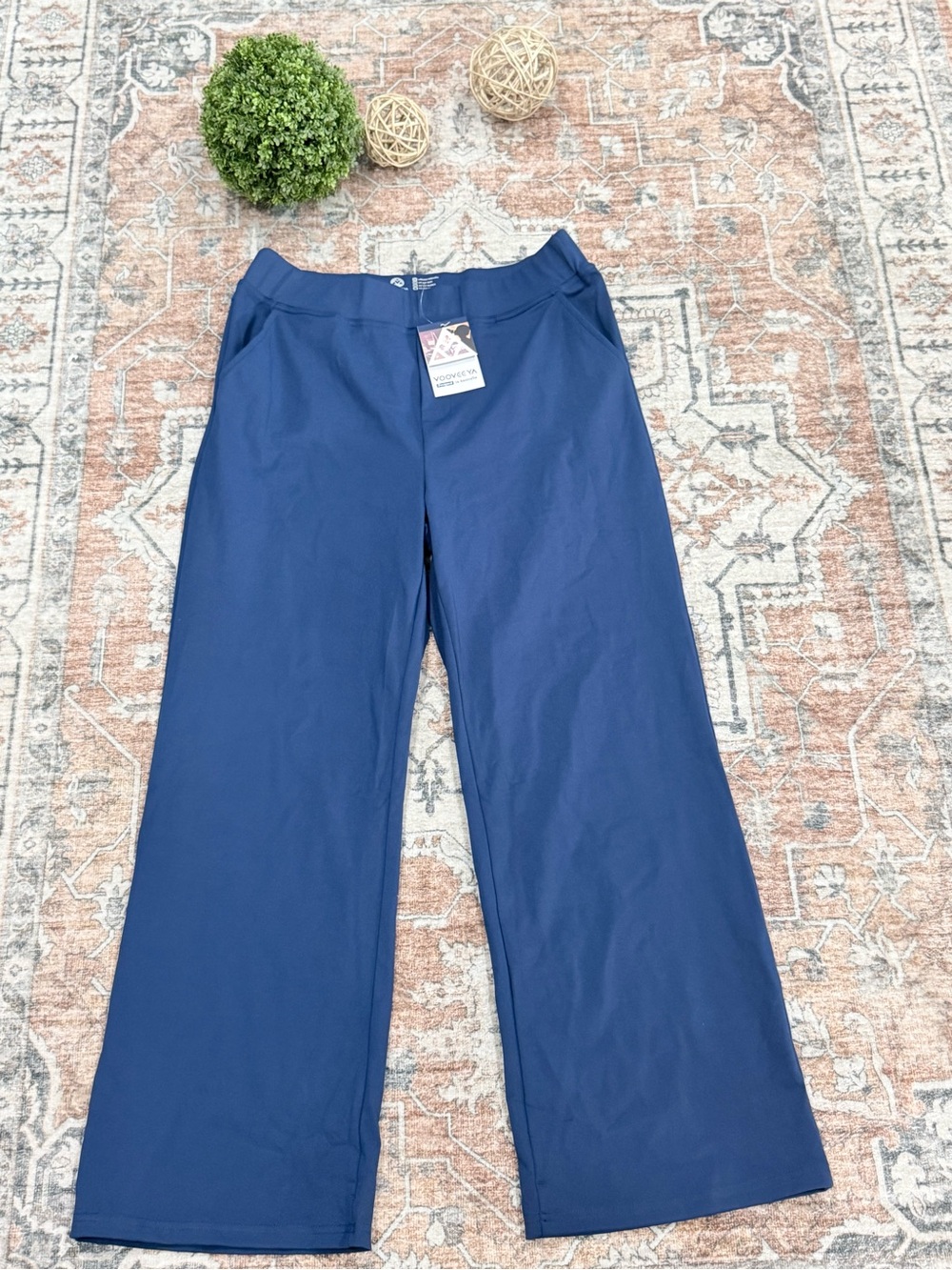 Kids Navy Wide-Leg Pull-On Joggers